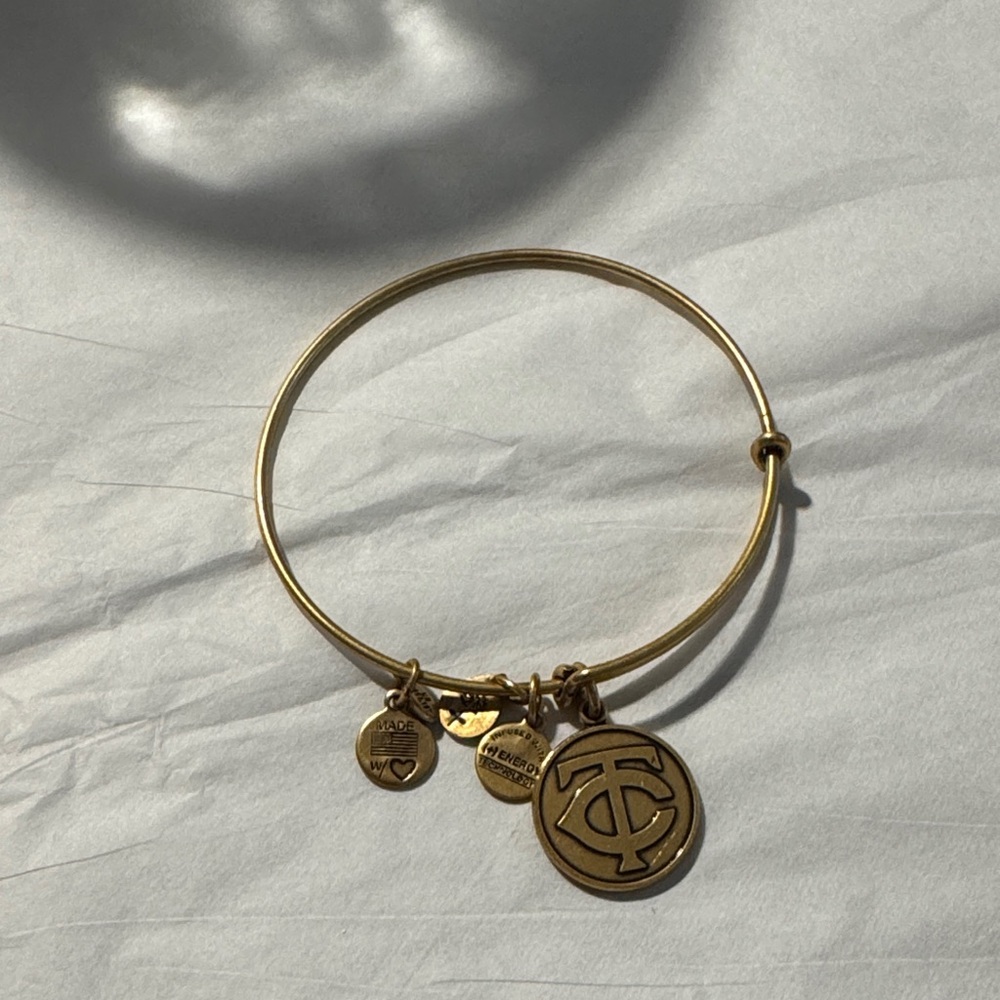 Alex and Ani Minnesota Twins Gold Charm Bangle Bracelet